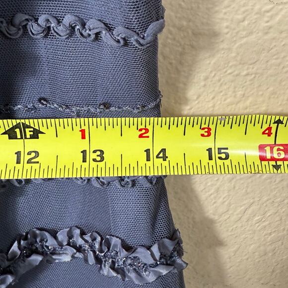 JS Collections Womens Mesh Ruffle Sheath Cocktail Dress Size 4 - Picture 9 of 12